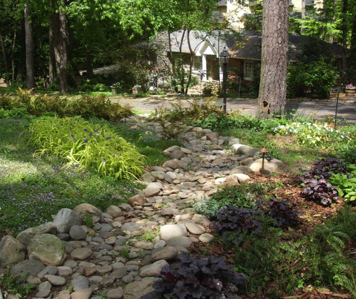 Natural looking dry creek beds